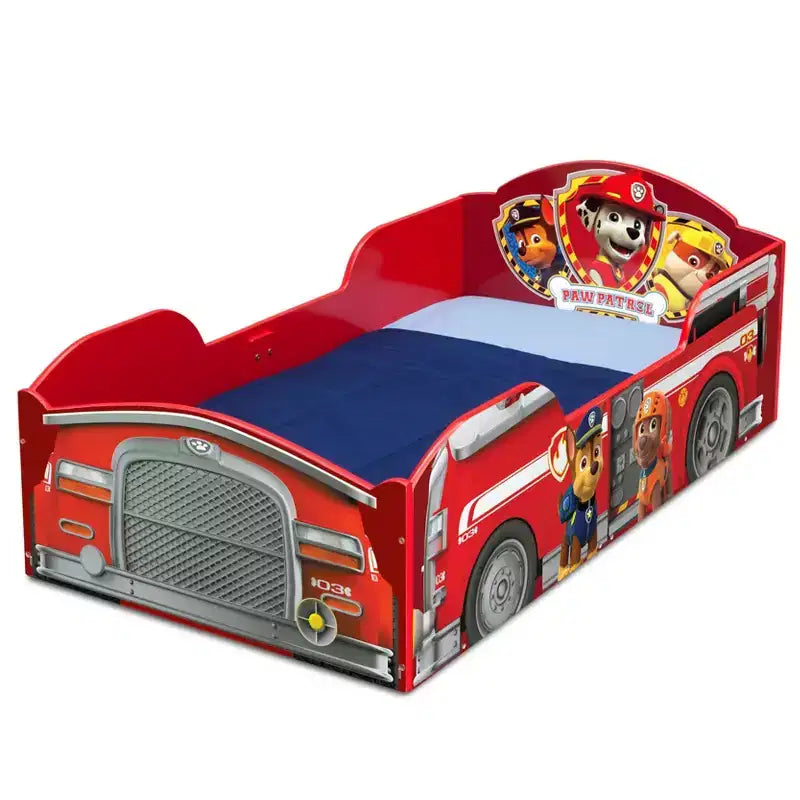 Lit d'enfant en bois pour tout-petits -: Lit d'enfant multicolore, cadre en plastique