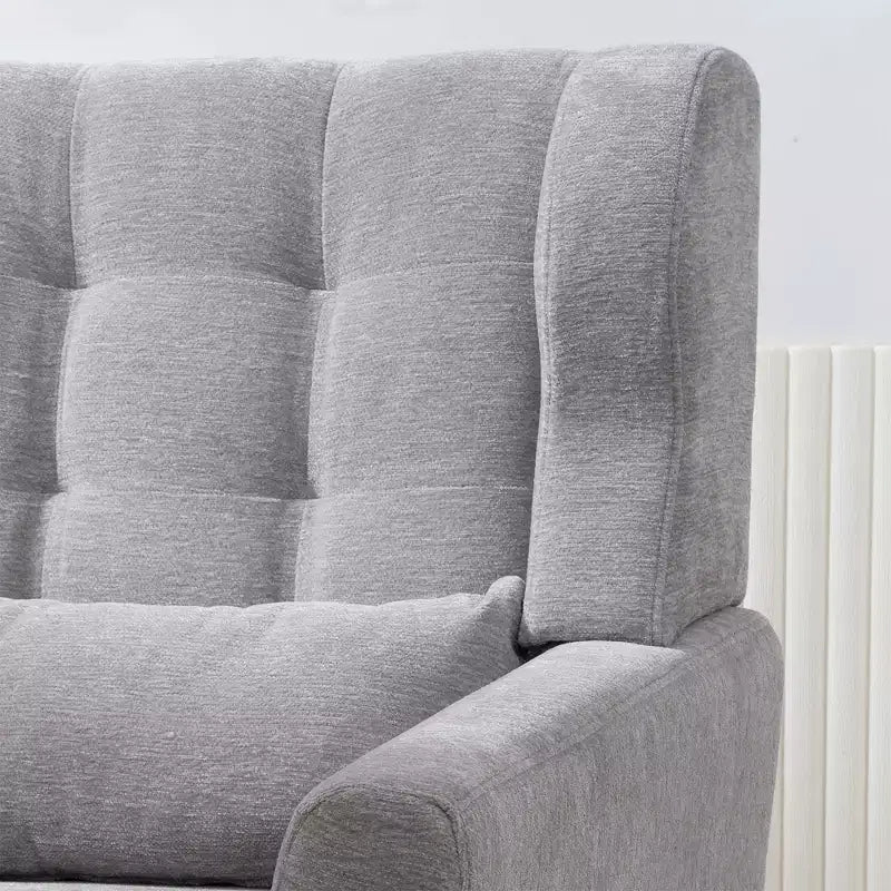 Fauteuil d'appoint en chenille fine pour salon, fauteuil de lecture avec revêtement doux et coussin, fauteuil avec pieds en bois massif pour salon, chambre à coucher