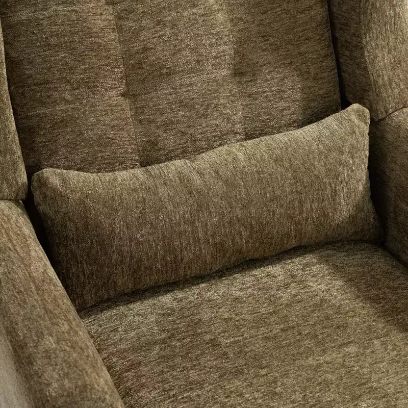 Fauteuil d'appoint en chenille fine pour salon, fauteuil de lecture avec revêtement doux et coussin, fauteuil avec pieds en bois massif pour salon, chambre à coucher