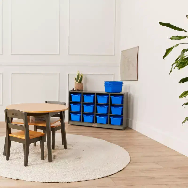 Meuble de rangement mobile à 12 casiers et 15 bacs frontaux, 3x4, Meuble pour enfants