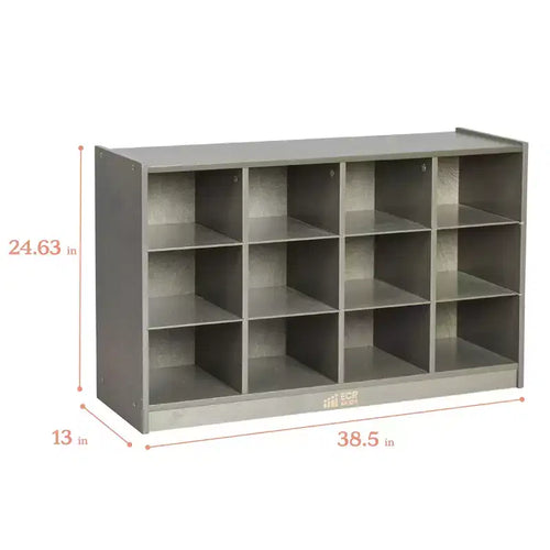 Meuble de rangement mobile à 12 casiers et 15 bacs frontaux, 3x4, Meuble pour enfants