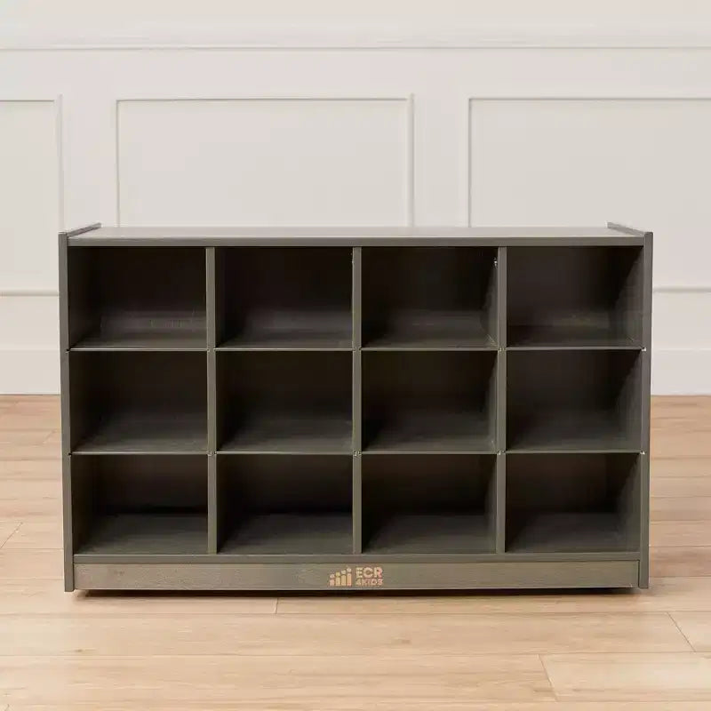 Meuble de rangement mobile à 12 casiers et 15 bacs frontaux, 3x4, Meuble pour enfants