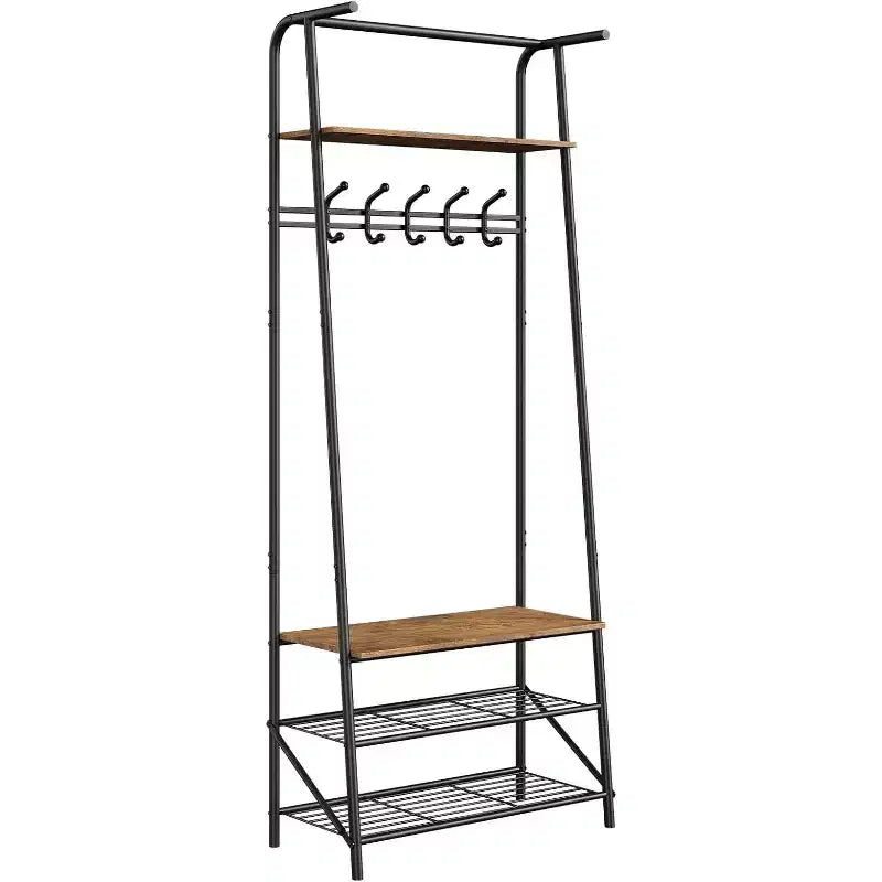 Portemanteau 4-en-1 avec banc et rangement à chaussures