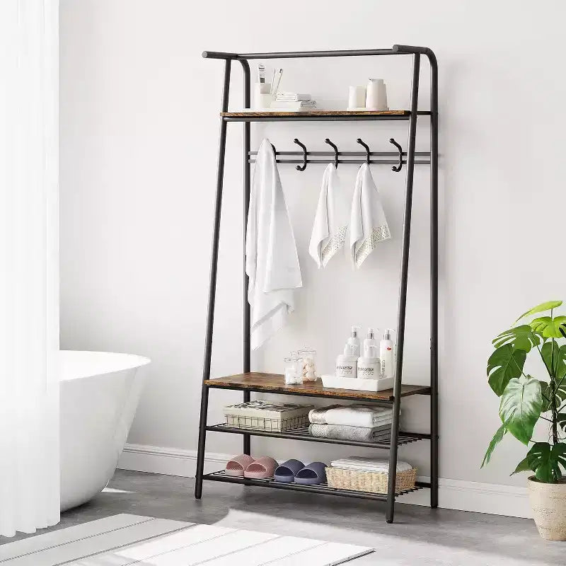 Portemanteau 4-en-1 avec banc et rangement à chaussures