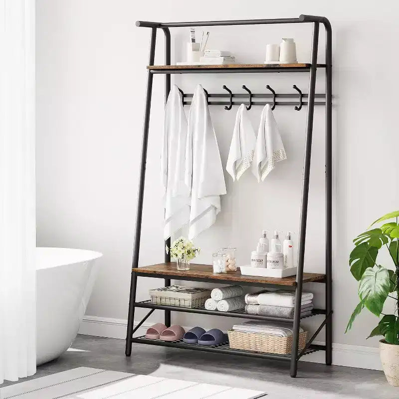 Portemanteau 4-en-1 avec banc et rangement à chaussures