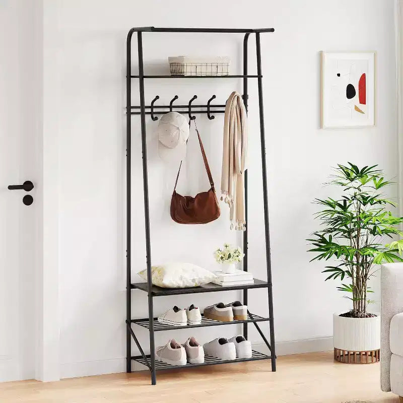 Portemanteau 4-en-1 avec banc et rangement à chaussures