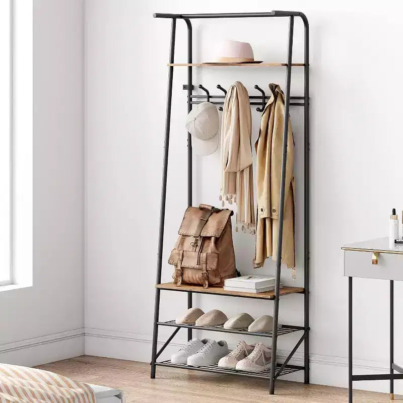 Portemanteau 4-en-1 avec banc et rangement à chaussures