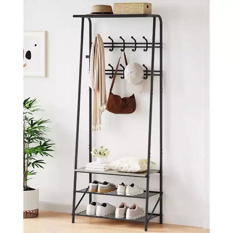 Portemanteau 4-en-1 avec banc et rangement à chaussures