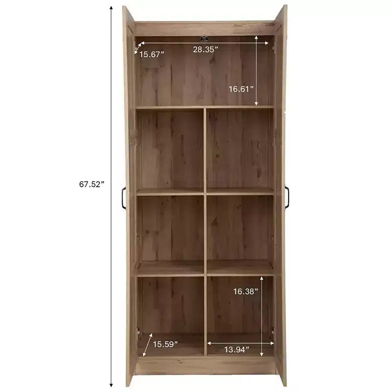 Armoire autoportante à 5 étagères en bois de 76,2 cm l x 180,3 cm H x 40,6 cm P