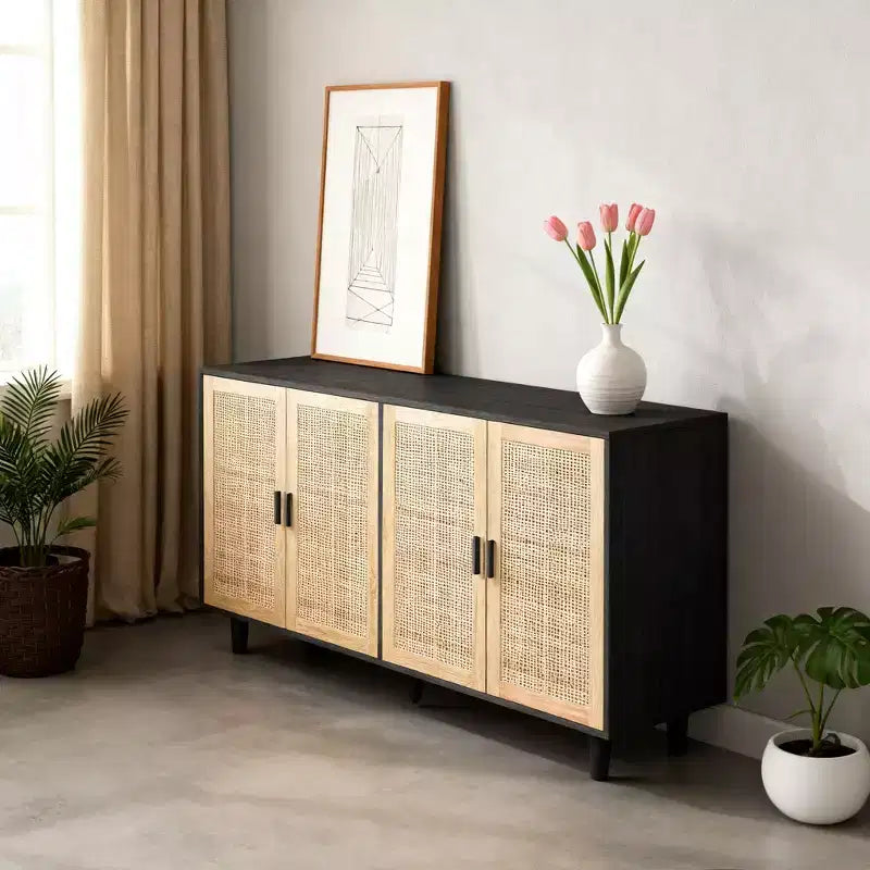 Meuble de rangement moderne avec étagères réglables pour chambre, salon ou couloir, blanc