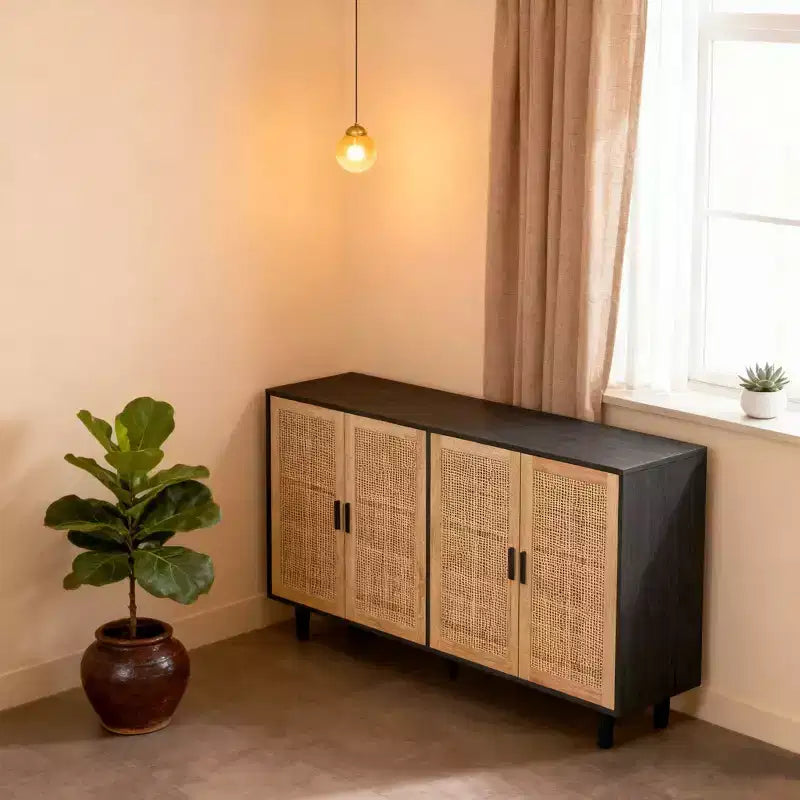 Meuble de rangement moderne avec étagères réglables pour chambre, salon ou couloir, blanc