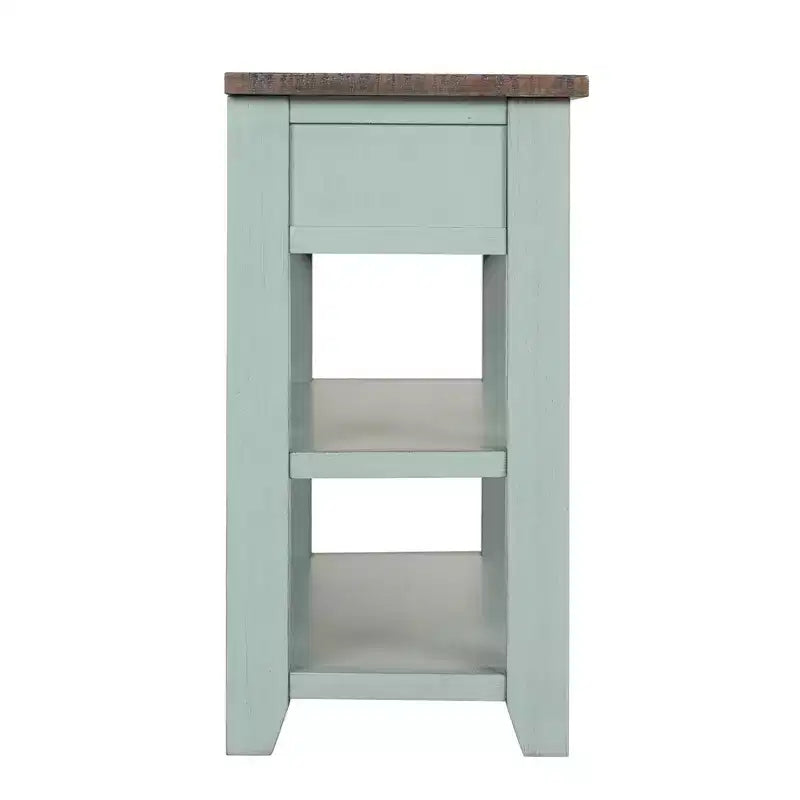 Console Rétro 48 po avec Plateau en Bois, Table d'Entrée avec 3 Tiroirs et 2 Grandes Étagères, Table d'Appoint pour Salon, Couloir