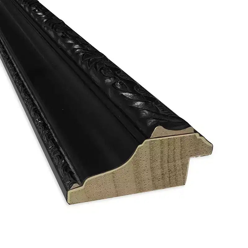 Miroir mural de salle de bain en bois biseauté noir, petite taille, 27,5 x 21,5 po.