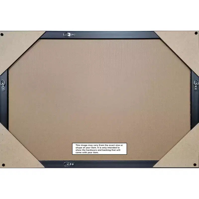 Miroir mural de salle de bain en bois biseauté noir, petite taille, 27,5 x 21,5 po.