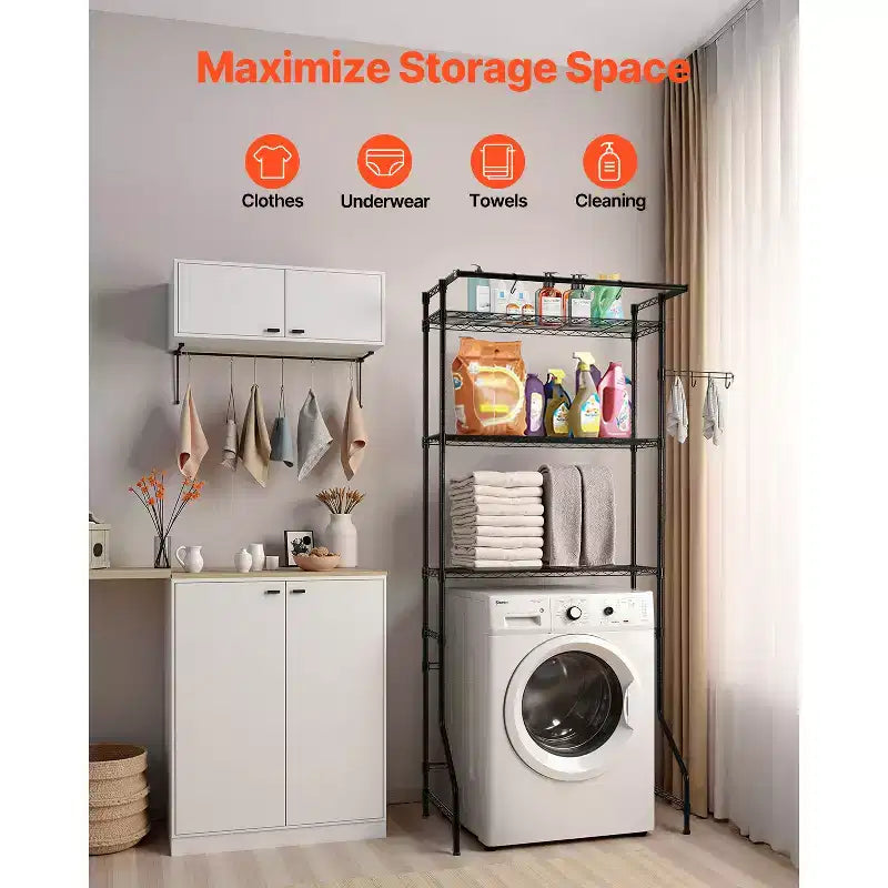 Étagère de rangement à 3 niveaux pour laveuse et sécheuse