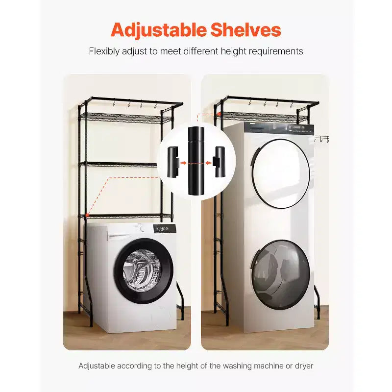 Étagère de rangement à 3 niveaux pour laveuse et sécheuse