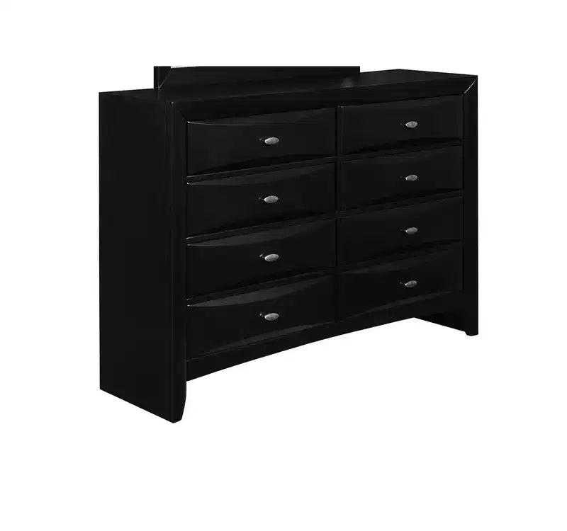 Commode horizontale en métal de 48,26 cm de hauteur avec 6 tiroirs, finition noire
