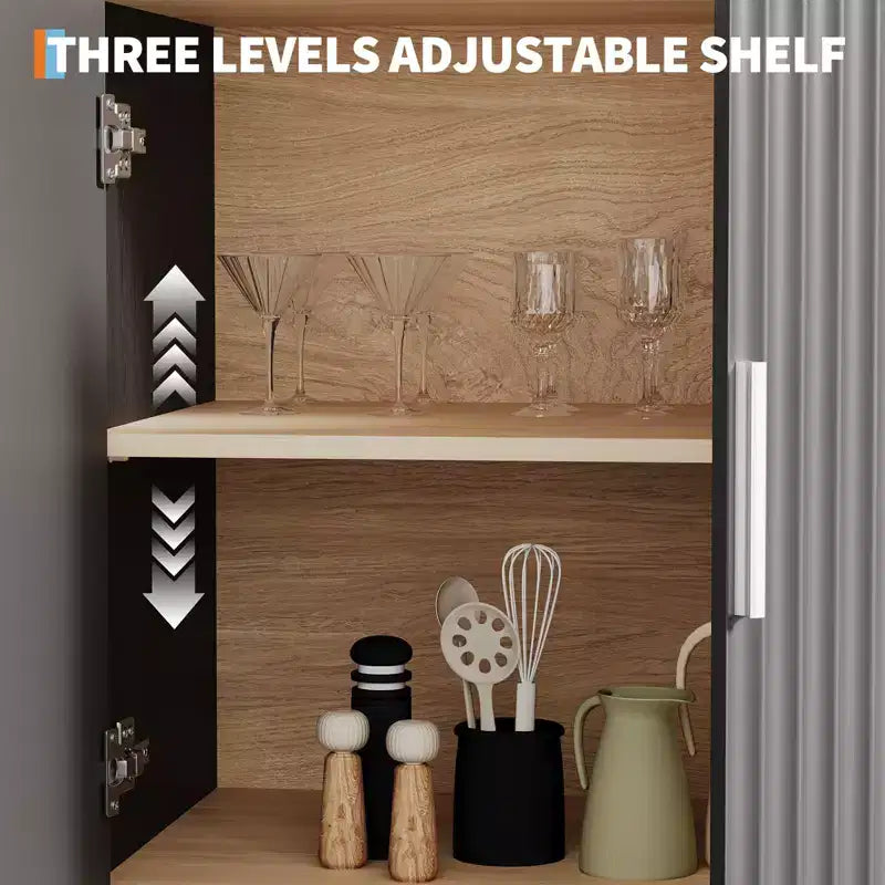 Étagère arquée à 5 niveaux avec armoire de rangement