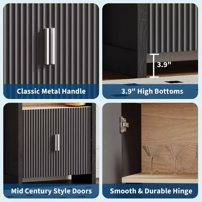 Étagère arquée à 5 niveaux avec armoire de rangement