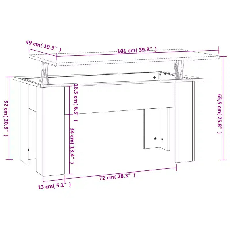 Table basse Bois d'ingénierie noir Standard Accoudoirs réglables