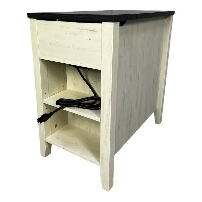 Table de chevet rustique avec tiroir et armoire à porte coulissante
