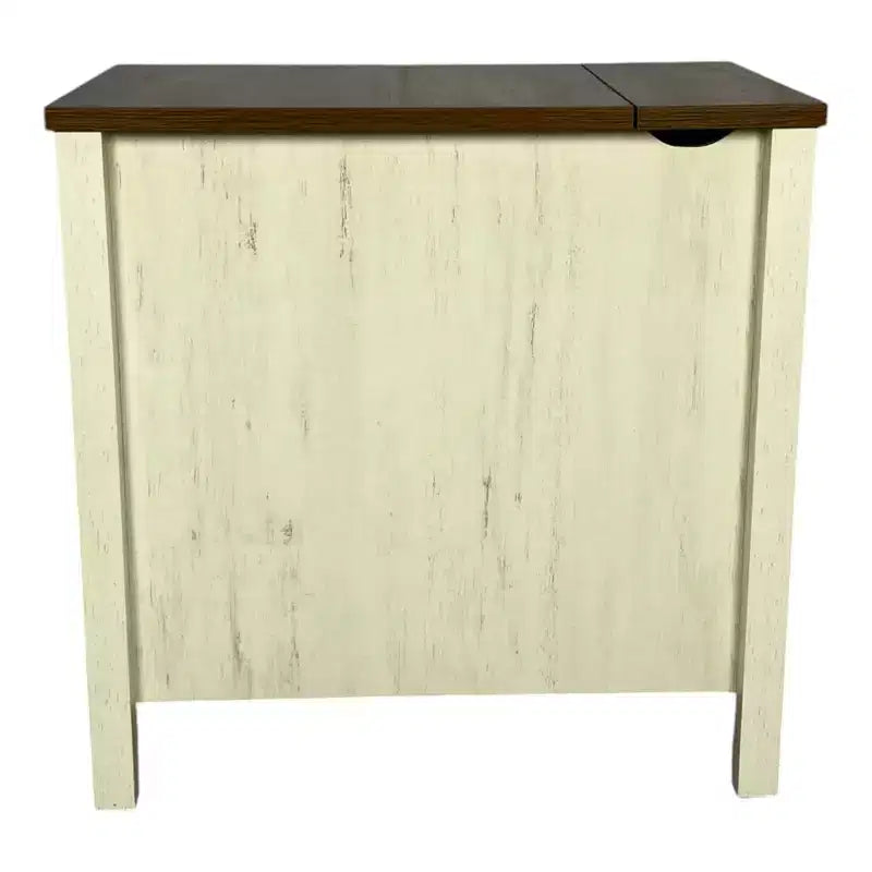 Table de chevet rustique avec tiroir et armoire à porte coulissante