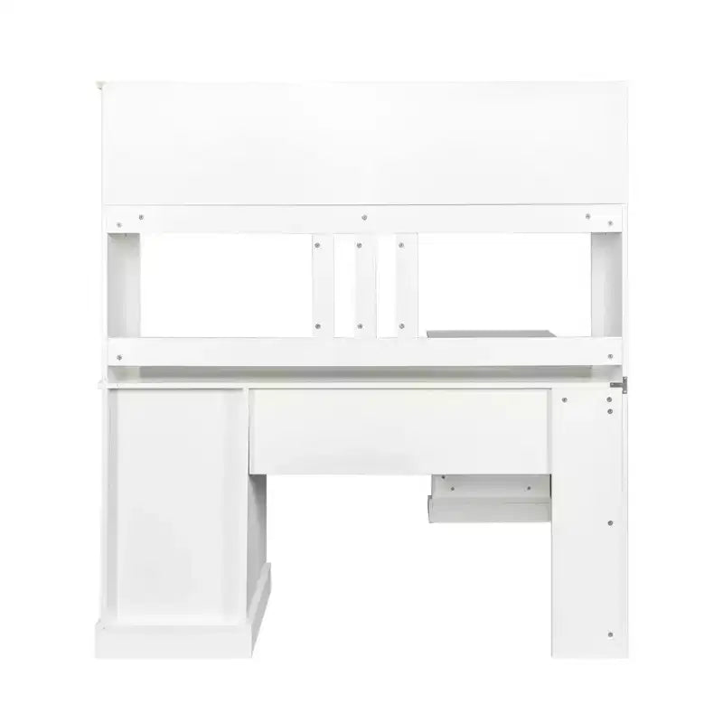 Bureau d'angle minimaliste de 152 cm avec étagère, bureau debout avec 2 tiroirs, bureau gamer pour l'étude, la salle de lecture, le bureau