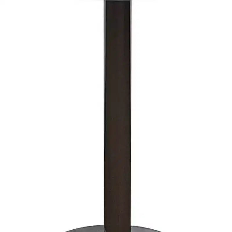 Table à manger ronde à plateau en bois et métal blanc et argenté sur pied central, 36