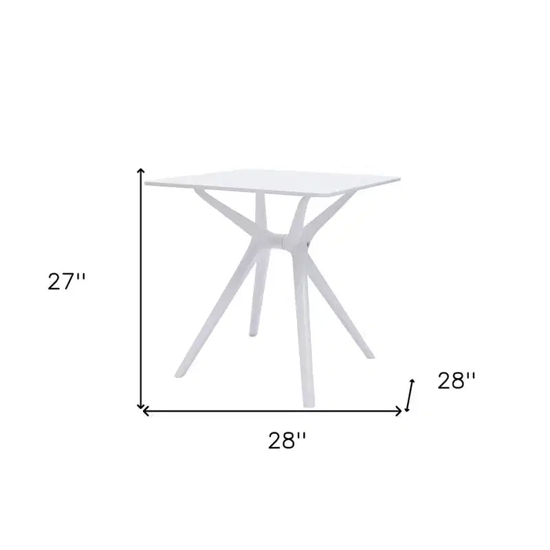 Table à manger à piétement tréteau en plastique robuste blanc de 28