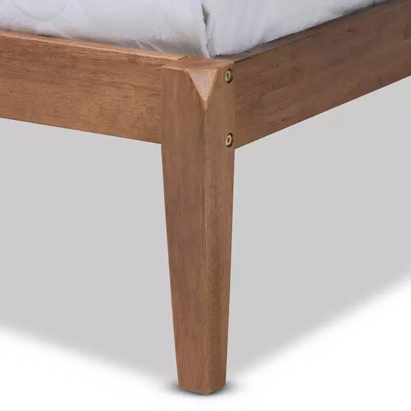 Lit plateforme King en tissu et bois Rembourré Gris/Noyer cendré