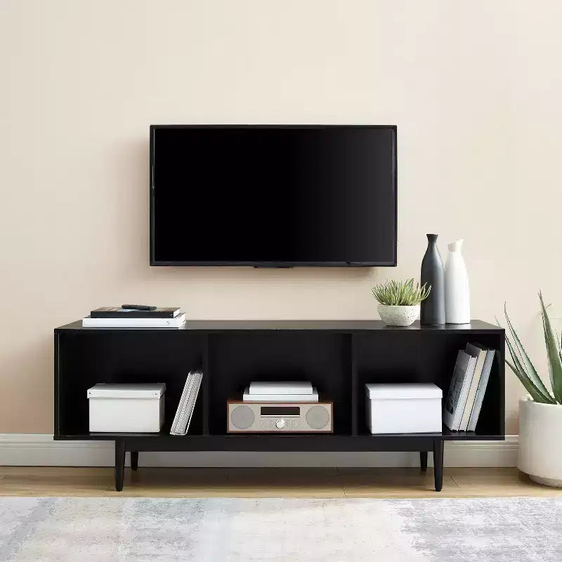 Grand meuble console de rangement de disques