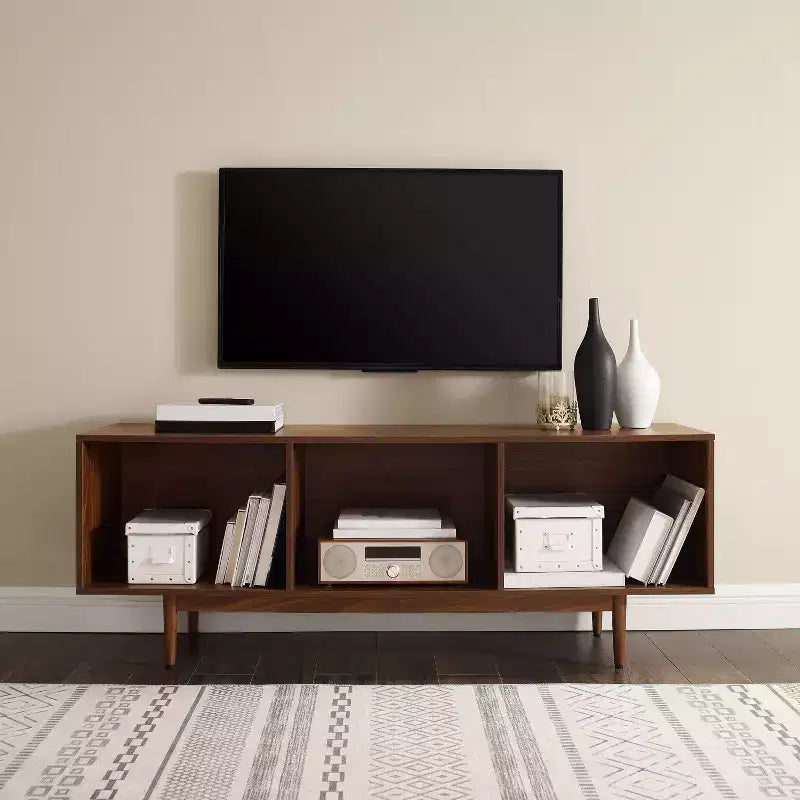 Grand meuble console de rangement de disques