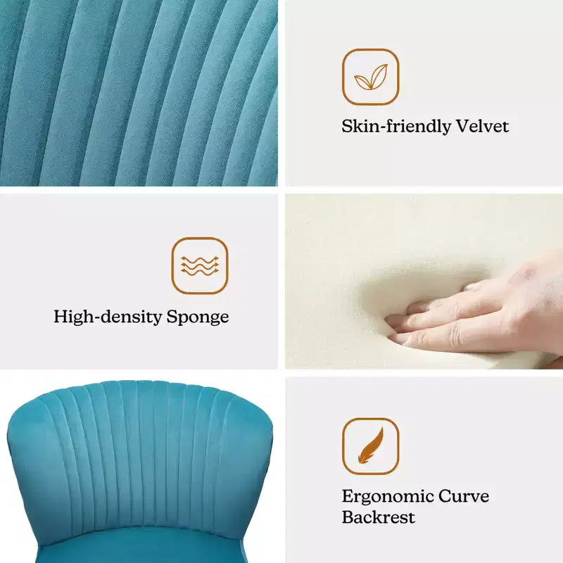 Fauteuil d'appoint en velours avec piètement en métal doré