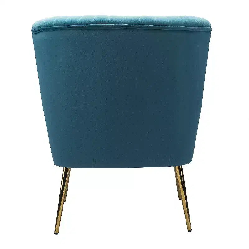 Fauteuil d'appoint en velours avec piètement en métal doré