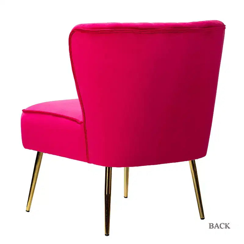 Fauteuil d'appoint en velours avec piètement en métal doré