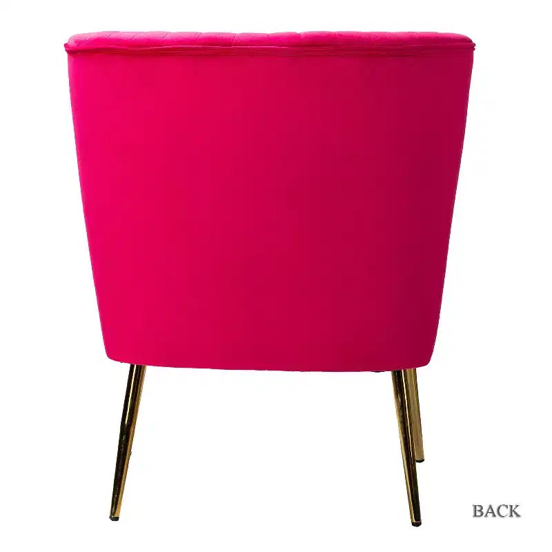 Fauteuil d'appoint en velours avec piètement en métal doré