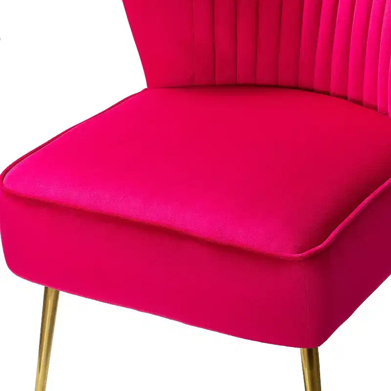Fauteuil d'appoint en velours avec piètement en métal doré