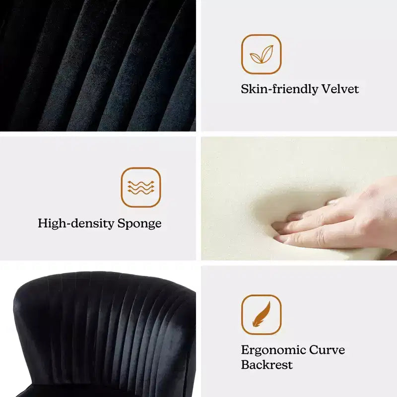 Fauteuil d'appoint en velours avec piètement en métal doré