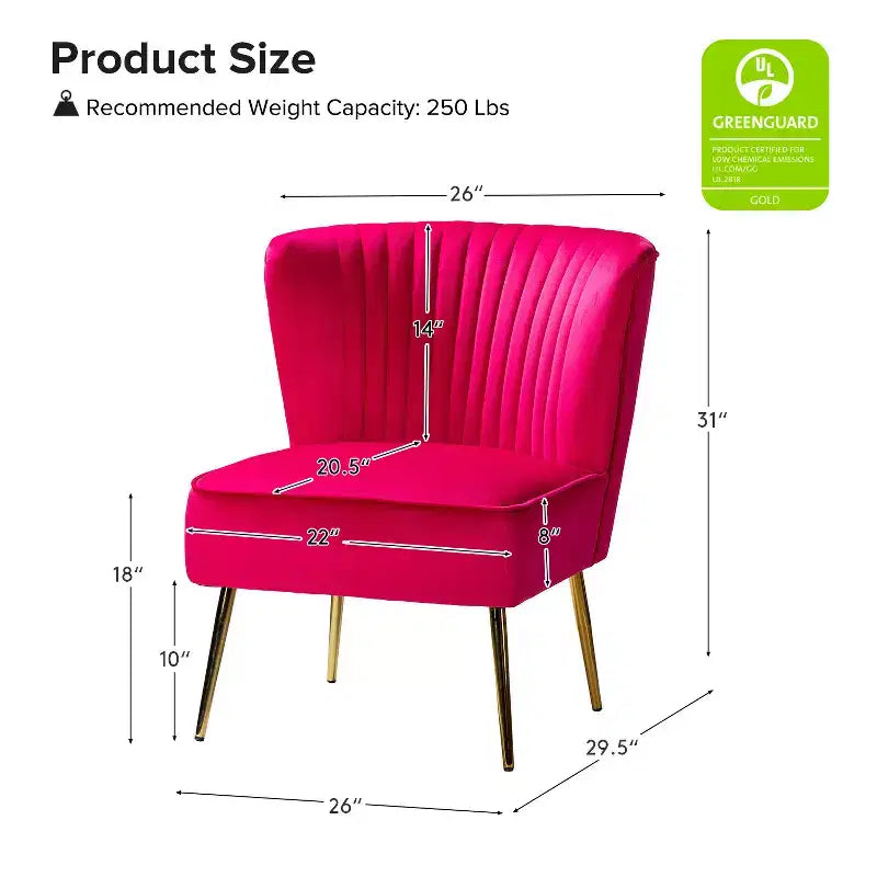Fauteuil d'appoint en velours avec piètement en métal doré