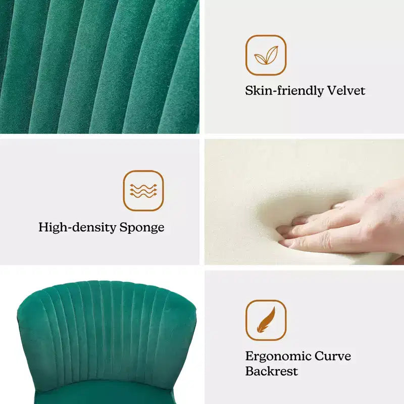 Fauteuil d'appoint en velours avec piètement en métal doré