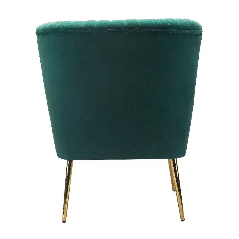 Fauteuil d'appoint en velours avec piètement en métal doré