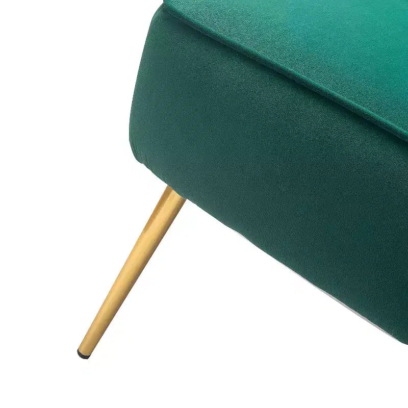Fauteuil d'appoint en velours avec piètement en métal doré