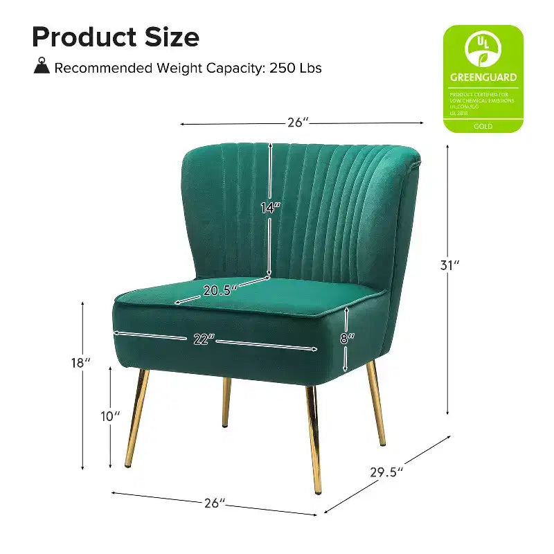 Fauteuil d'appoint en velours avec piètement en métal doré