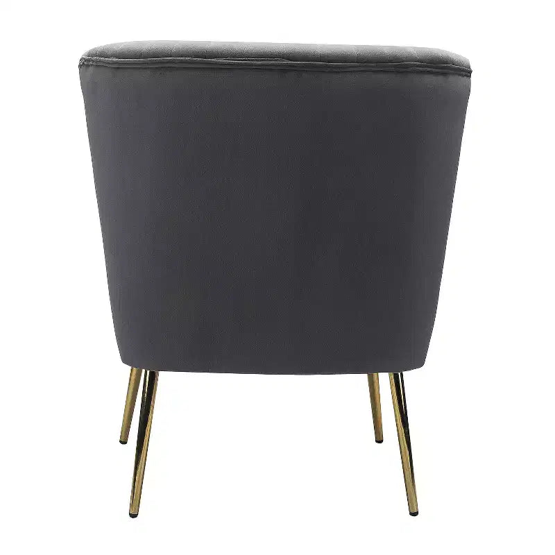 Fauteuil d'appoint en velours avec piètement en métal doré