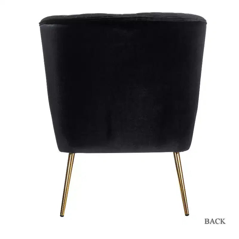 Fauteuil d'appoint en velours avec piètement en métal doré