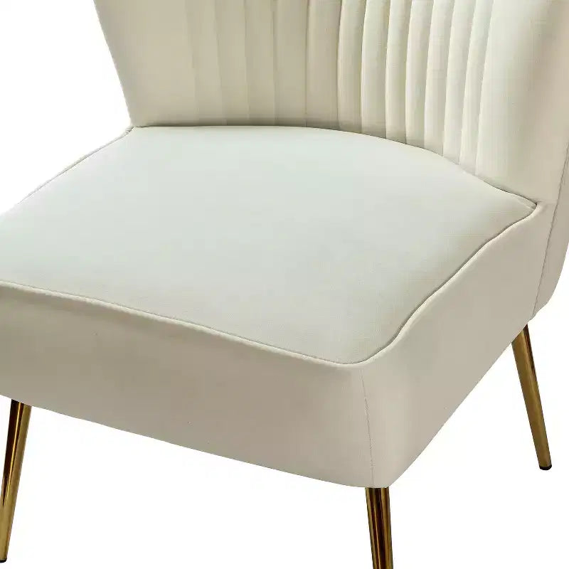 Fauteuil d'appoint en velours avec piètement en métal doré