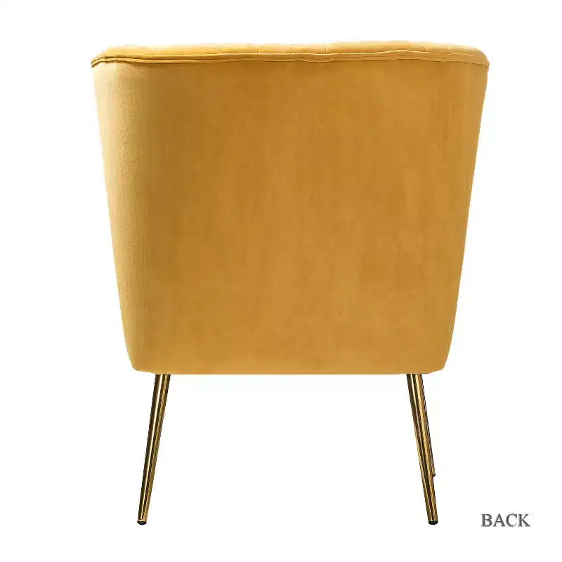 Fauteuil d'appoint en velours avec piètement en métal doré