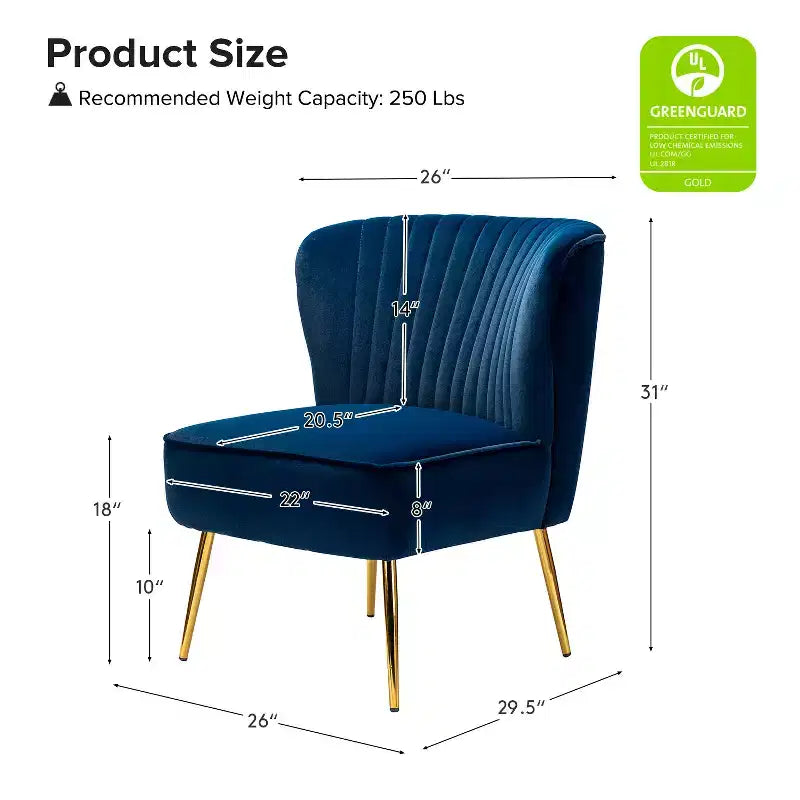 Fauteuil d'appoint en velours avec piètement en métal doré