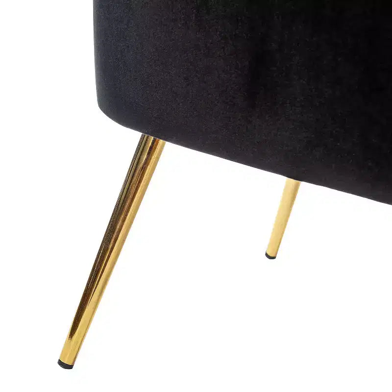 Fauteuil d'appoint en velours avec piètement en métal doré