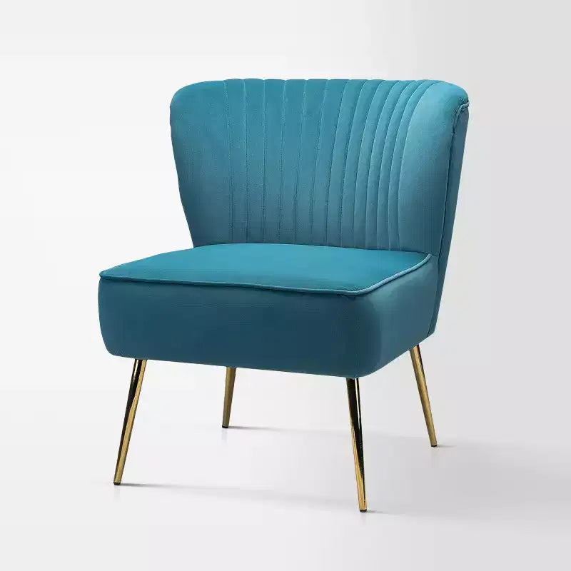 Fauteuil d'appoint en velours avec piètement en métal doré